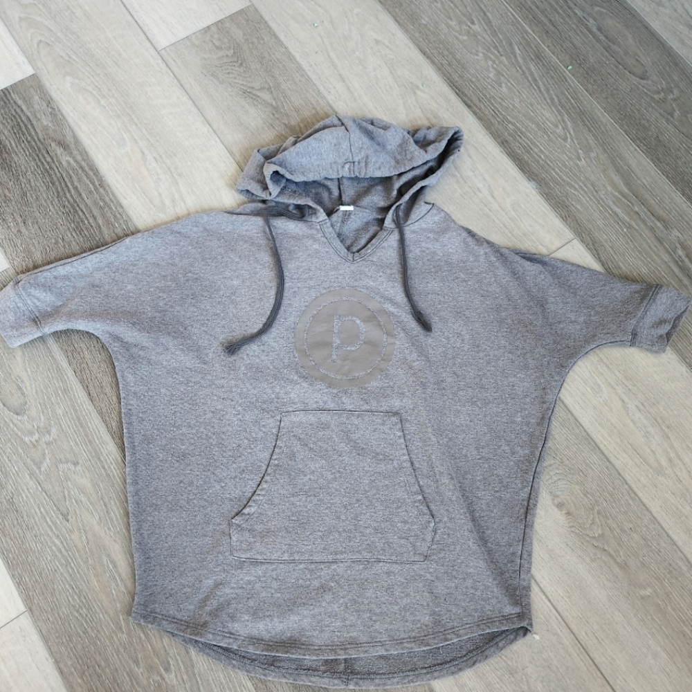 Pure Barre Gray Short Sleeve Hoodie